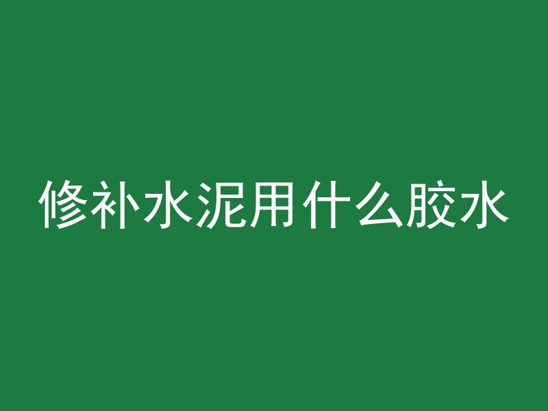 修补水泥用什么胶水