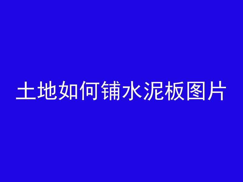 土地如何铺水泥板图片