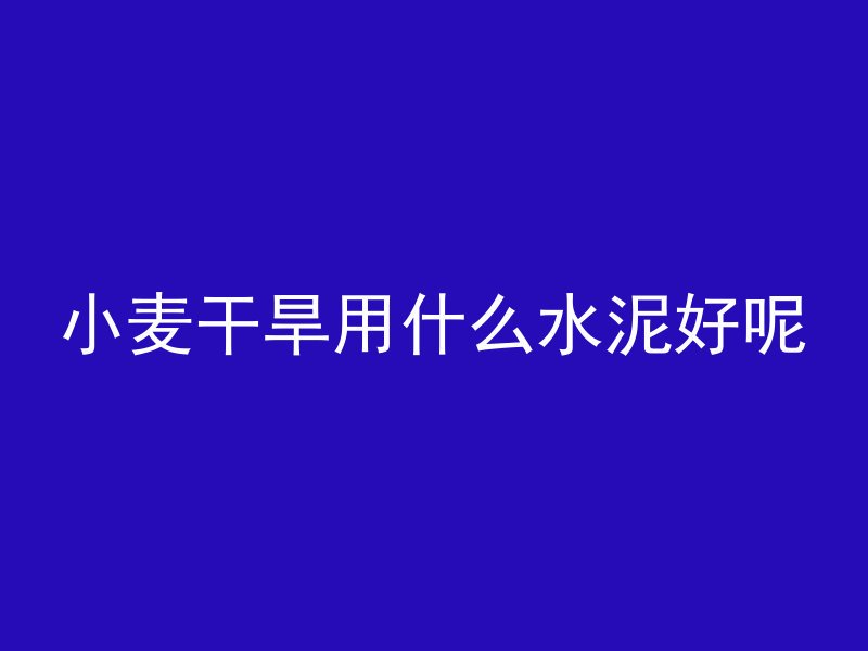 小麦干旱用什么水泥好呢