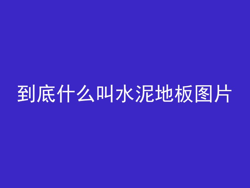 到底什么叫水泥地板图片