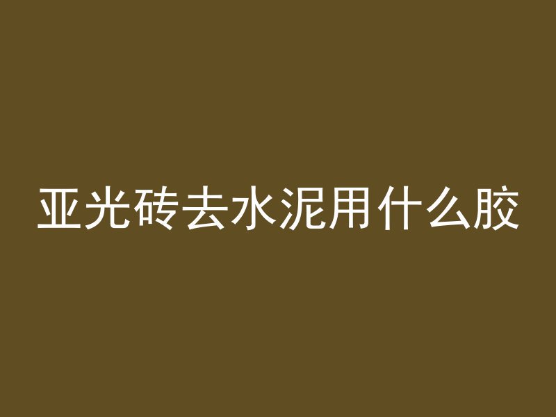 亚光砖去水泥用什么胶