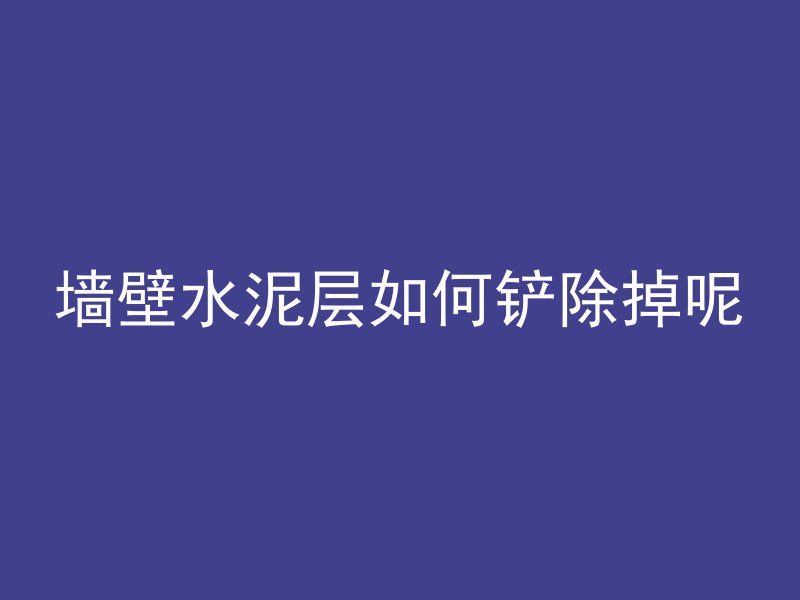 墙壁水泥层如何铲除掉呢