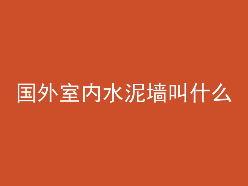 国外室内水泥墙叫什么