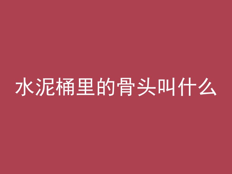 水泥桶里的骨头叫什么