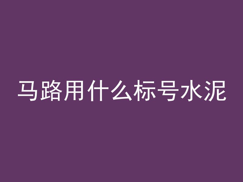 马路用什么标号水泥