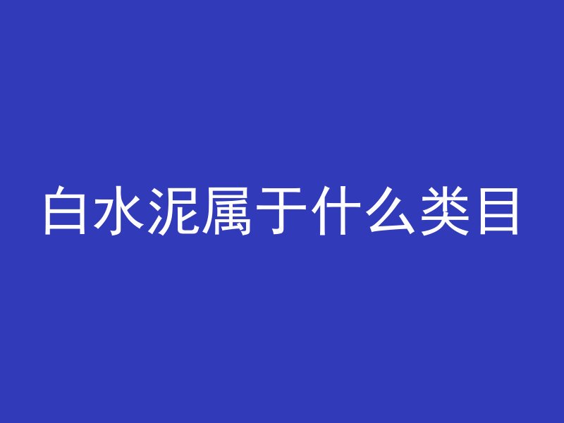 白水泥属于什么类目