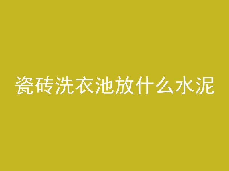 瓷砖洗衣池放什么水泥