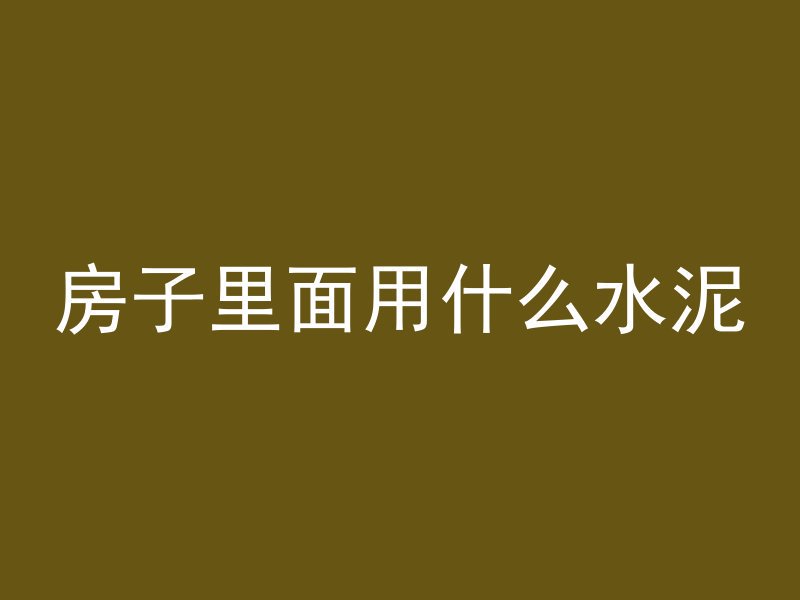 房子里面用什么水泥