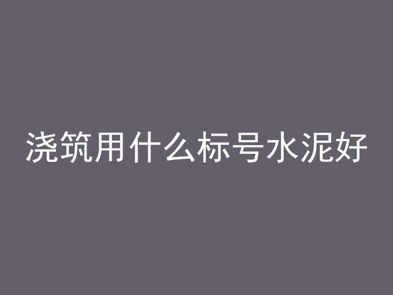 浇筑用什么标号水泥好