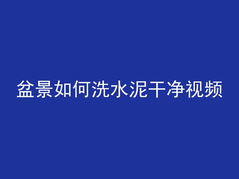 盆景如何洗水泥干净视频