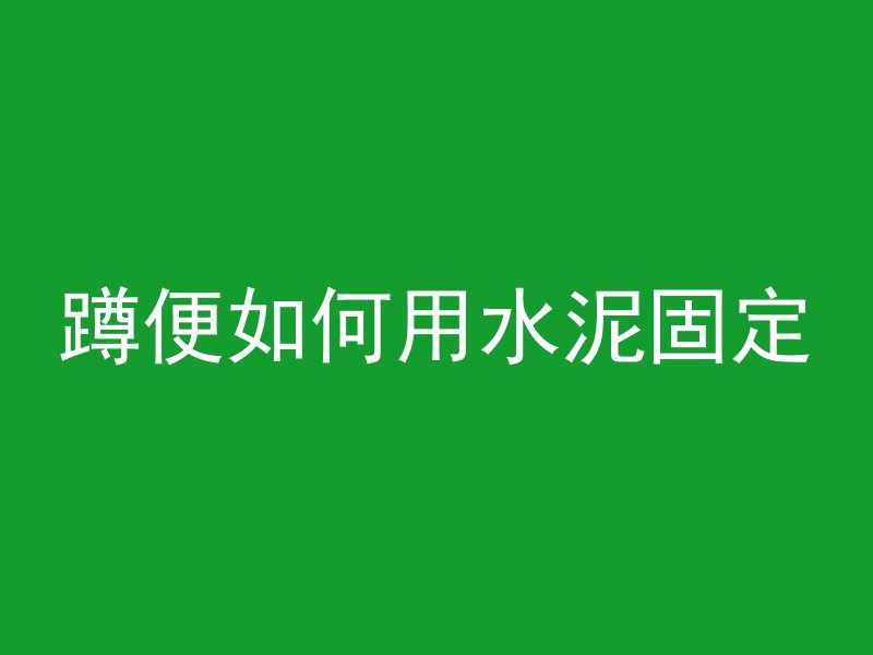 蹲便如何用水泥固定