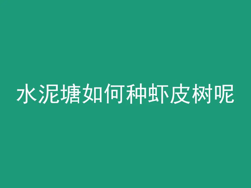 水泥塘如何种虾皮树呢