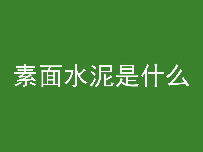 素面水泥是什么