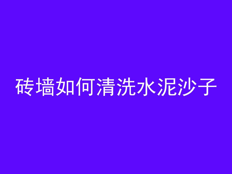 砖墙如何清洗水泥沙子