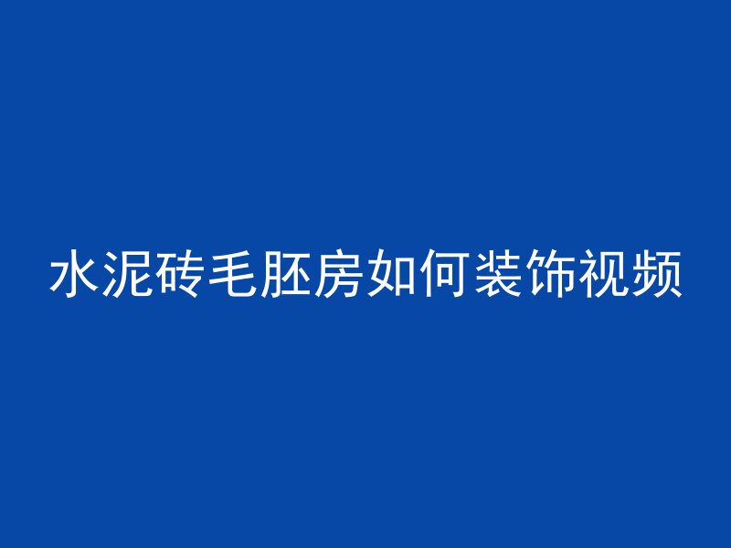 水泥砖毛胚房如何装饰视频