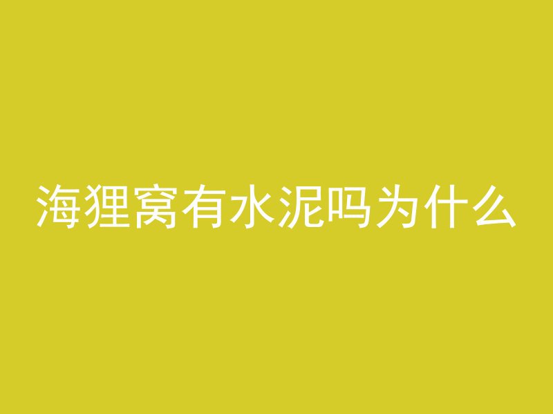 海狸窝有水泥吗为什么