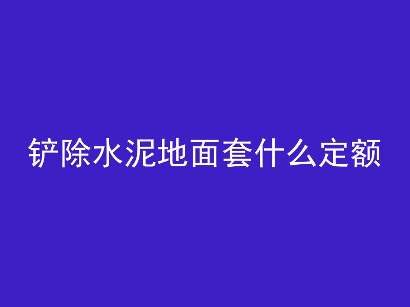 铲除水泥地面套什么定额