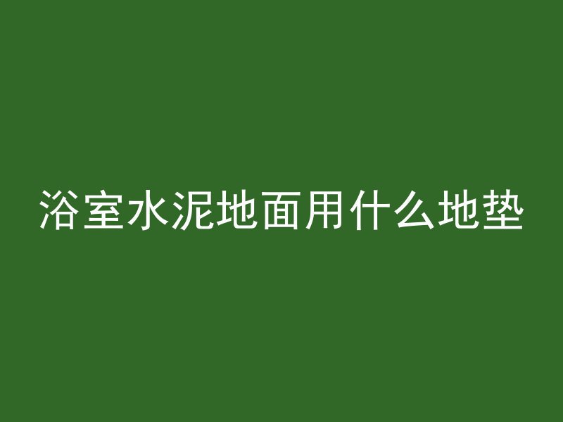 浴室水泥地面用什么地垫