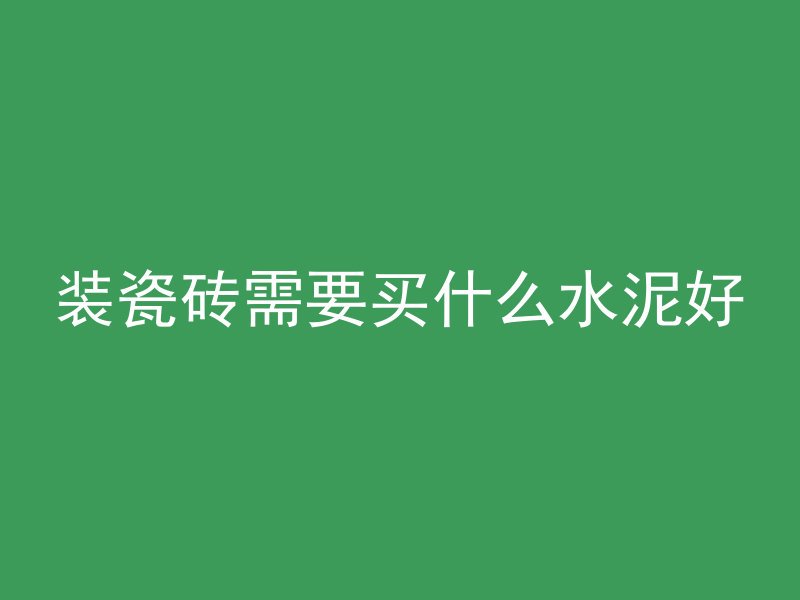 装瓷砖需要买什么水泥好