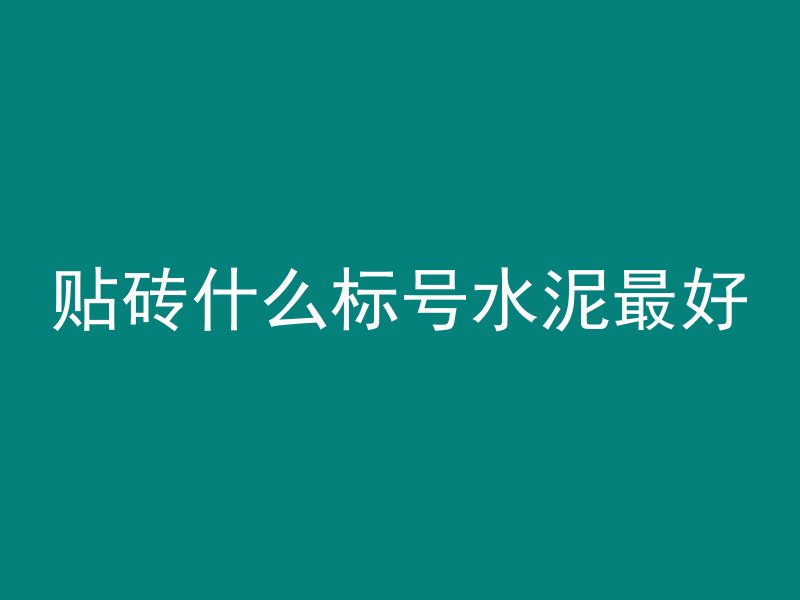 贴砖什么标号水泥最好