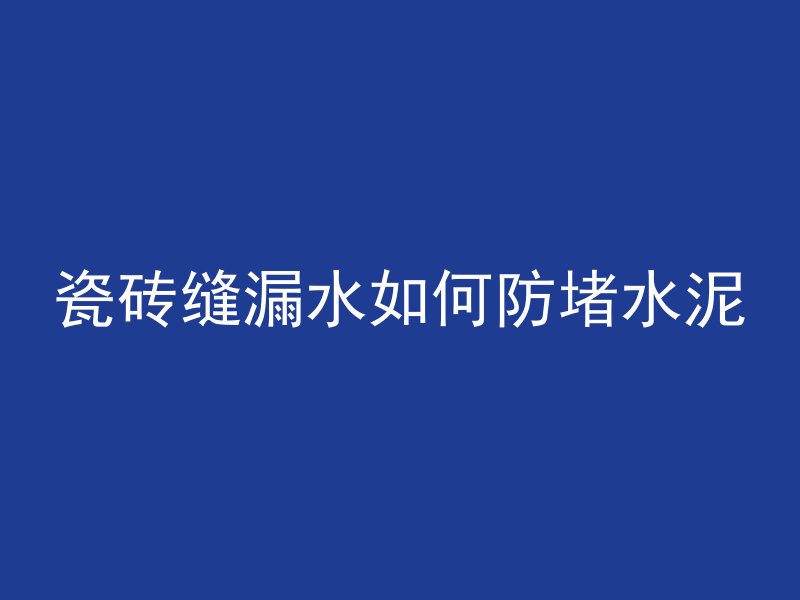 瓷砖缝漏水如何防堵水泥