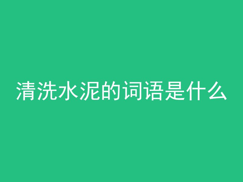 清洗水泥的词语是什么