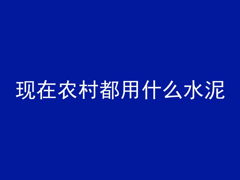 现在农村都用什么水泥