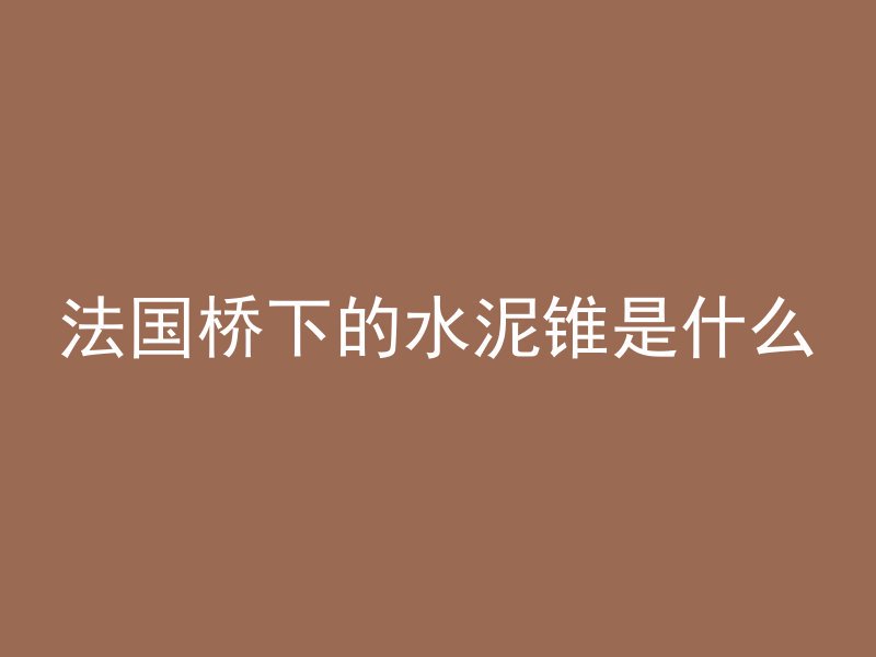 法国桥下的水泥锥是什么