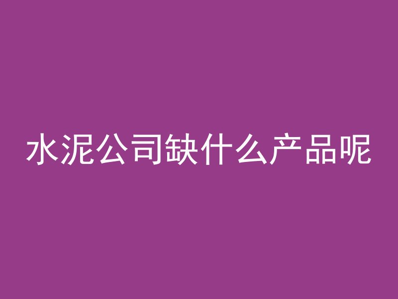 水泥公司缺什么产品呢