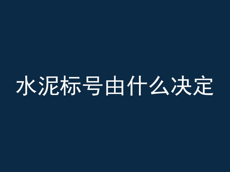 水泥标号由什么决定