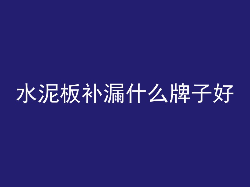 水泥板补漏什么牌子好