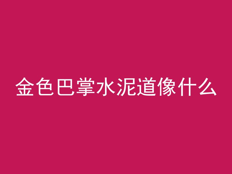 金色巴掌水泥道像什么