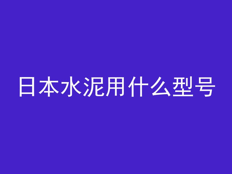 日本水泥用什么型号