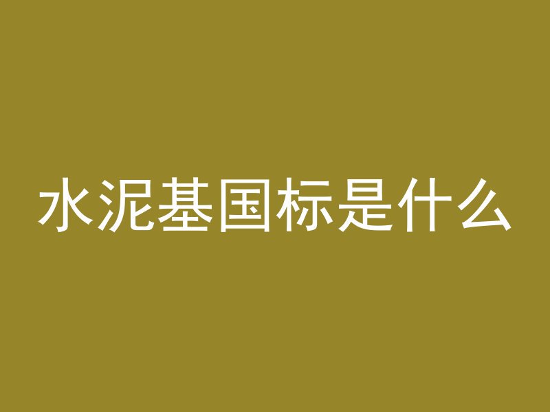 水泥基国标是什么