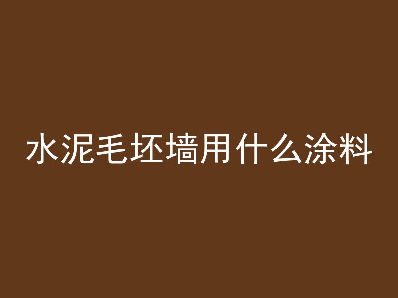 水泥毛坯墙用什么涂料