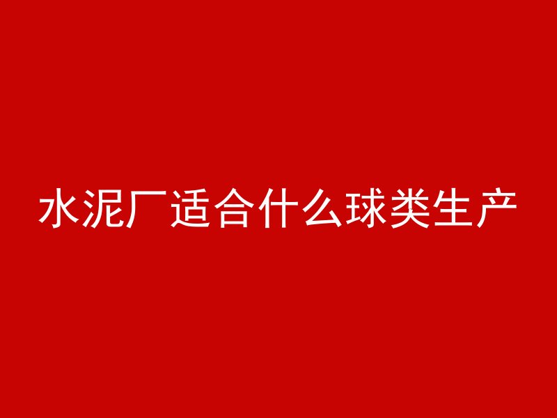 水泥厂适合什么球类生产