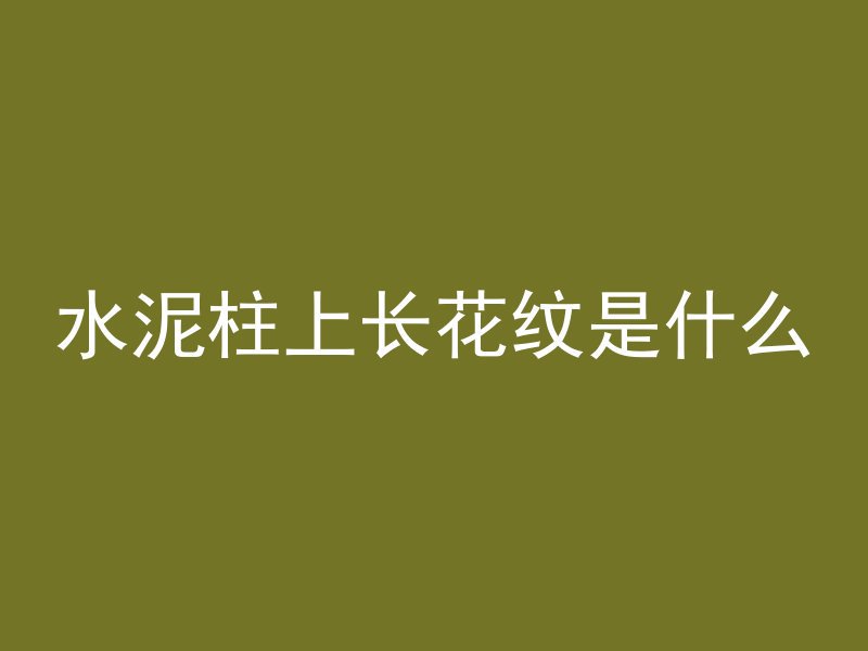 水泥柱上长花纹是什么