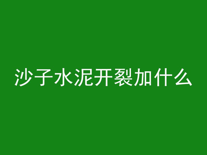 沙子水泥开裂加什么