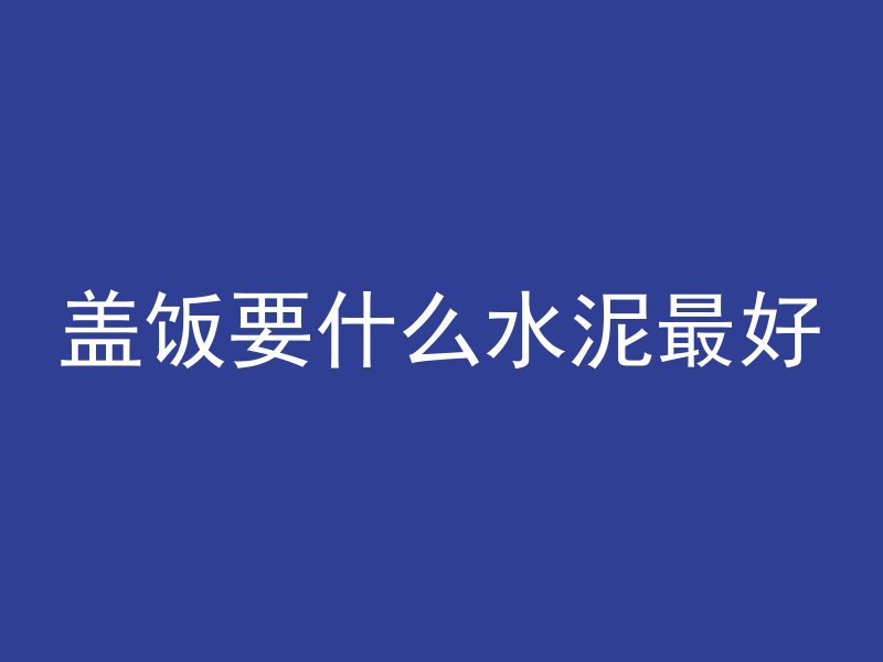 盖饭要什么水泥最好