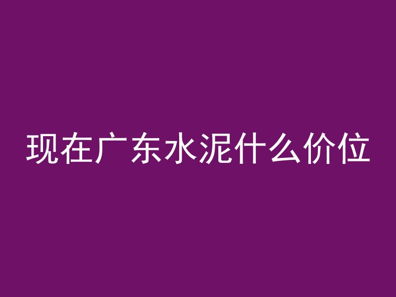 现在广东水泥什么价位