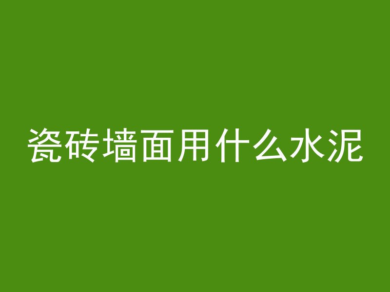 瓷砖墙面用什么水泥