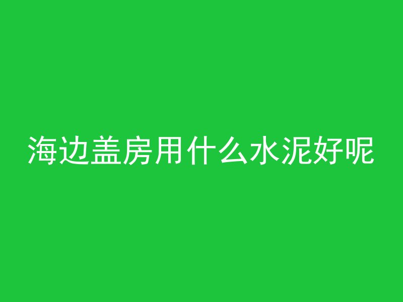 海边盖房用什么水泥好呢