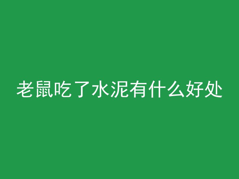 老鼠吃了水泥有什么好处