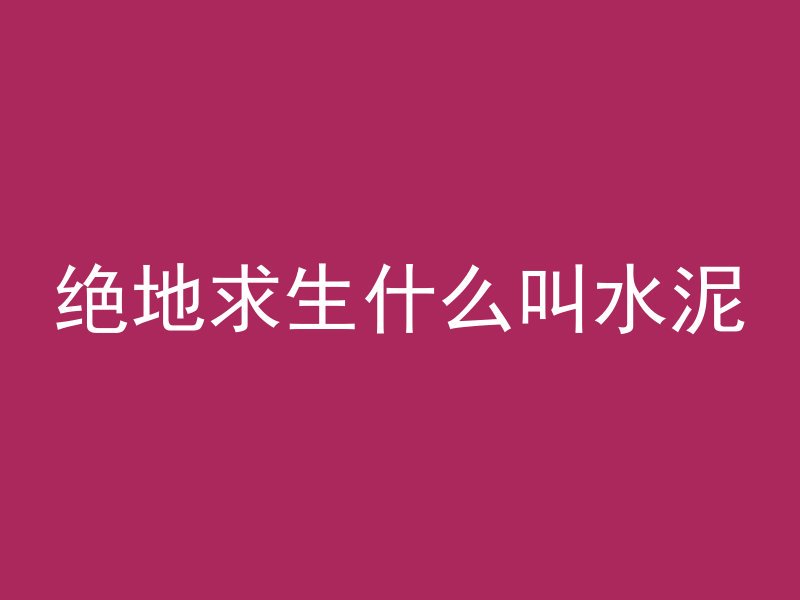 绝地求生什么叫水泥