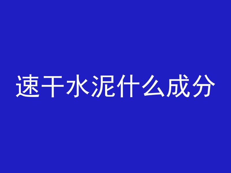 速干水泥什么成分