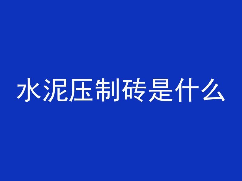 水泥压制砖是什么