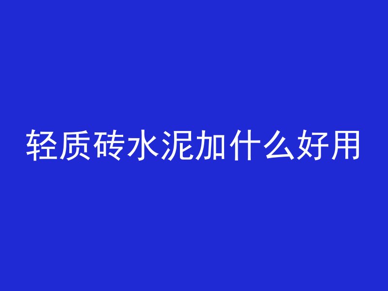 轻质砖水泥加什么好用