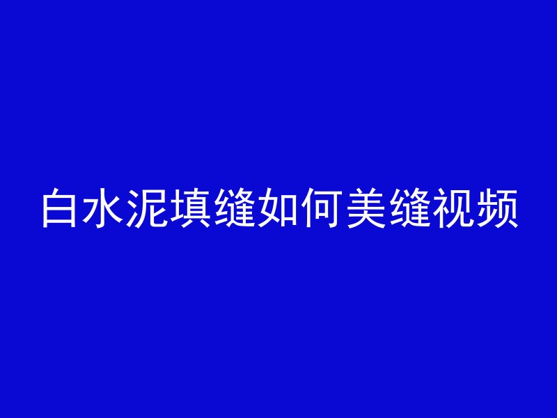 白水泥填缝如何美缝视频