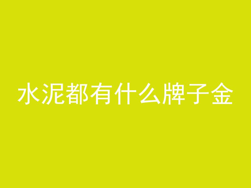 水泥都有什么牌子金