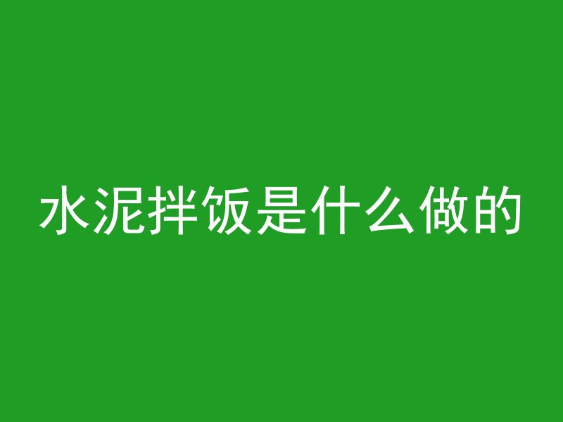 水泥拌饭是什么做的